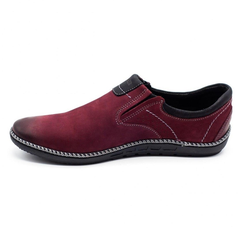 Joker Pantofi bărbați mocasini din piele 937 burgundy roșu multicolor 1