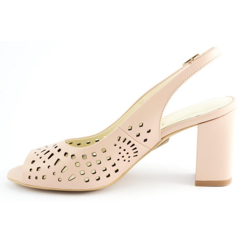 Clasicco Sandale ajurate pe stâlpul 1673 roz pudră 1