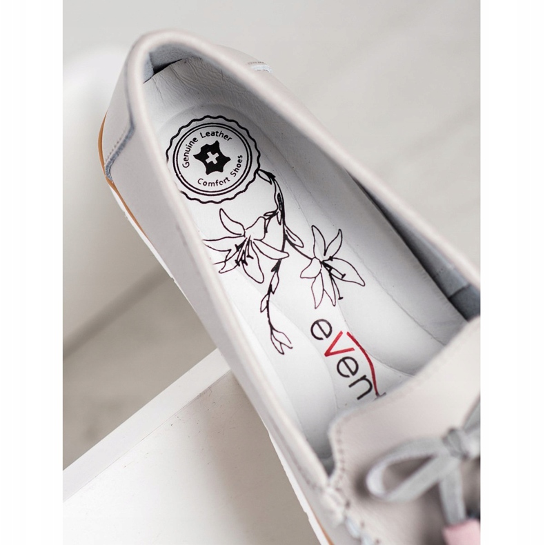 Evento Mocasini din piele cu franjuri bej 1