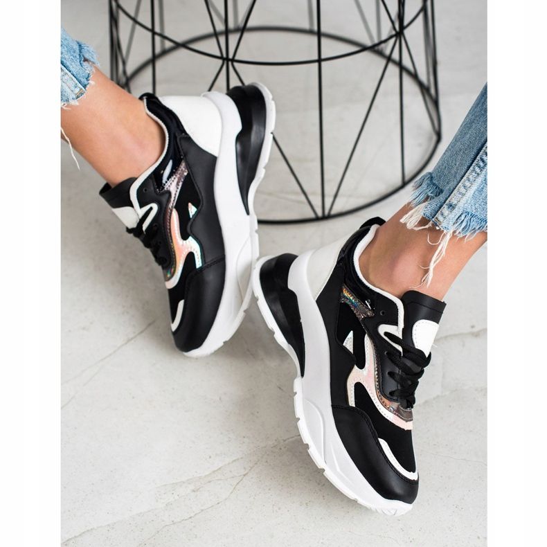 Sweet Shoes Adidași negri cu stil negru 1