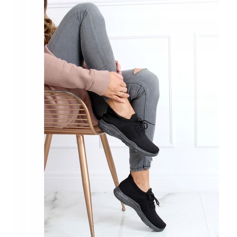 Șosete negre pantofi sport C9239 Negru 1