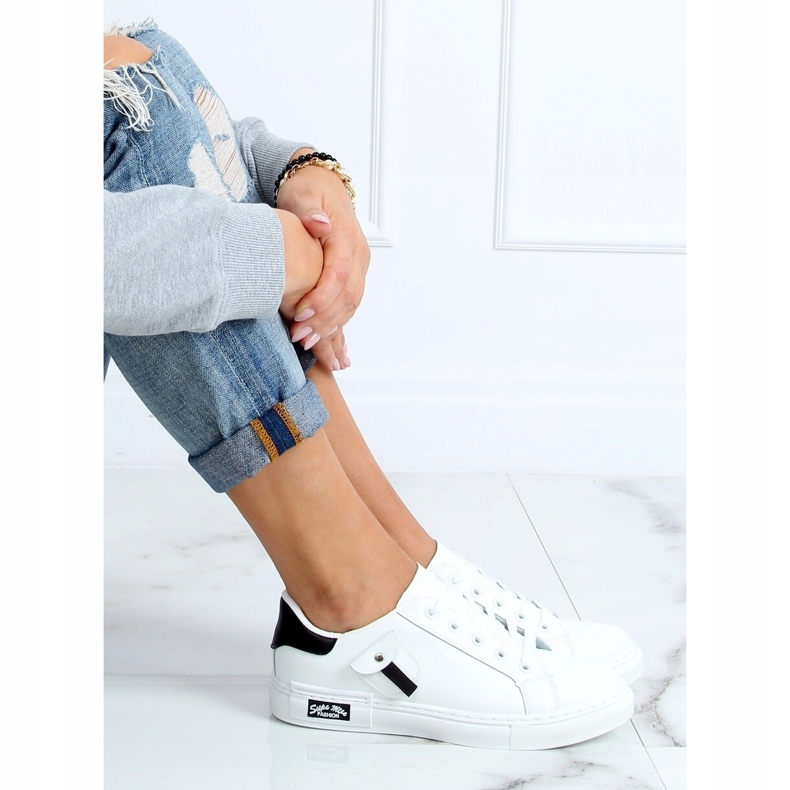 Adidași de damă alb-negru LA132P ALB / NEGRU 2