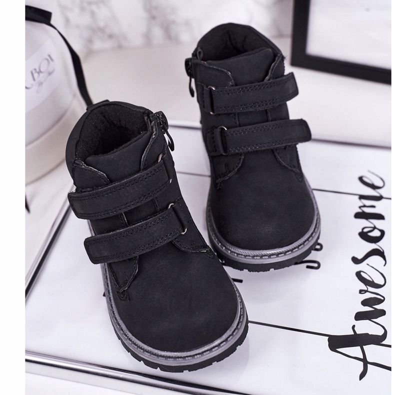 Apawwa Velcro negru pentru copii 2