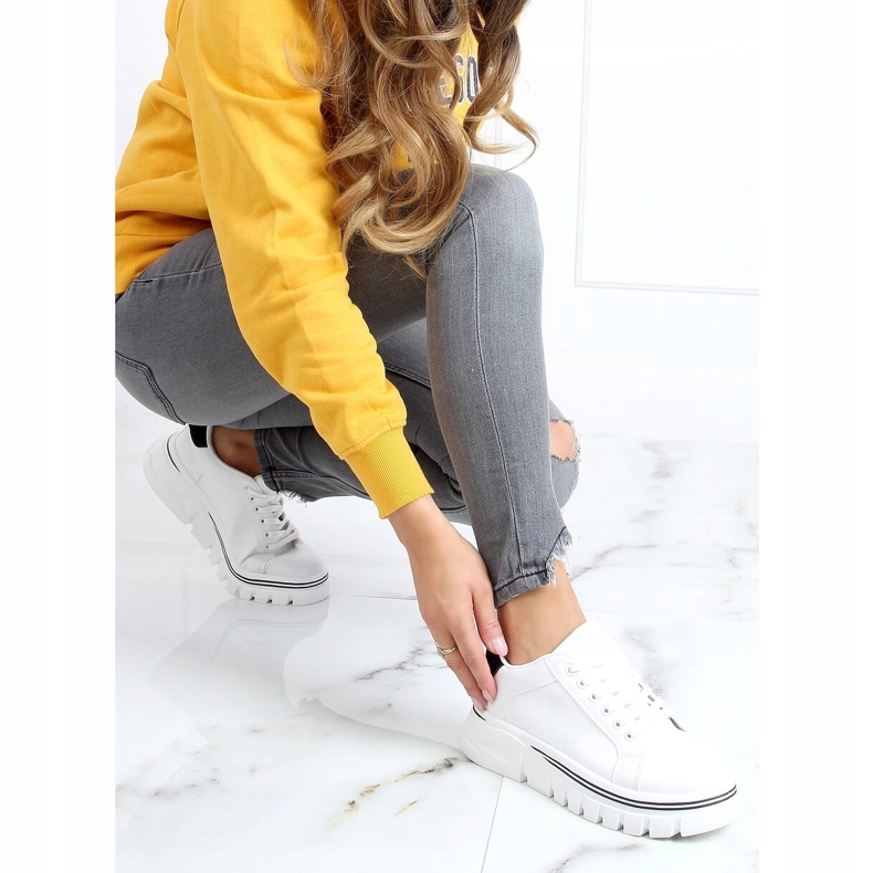 Adidași cu talpă înaltă alb NB382P Alb 1