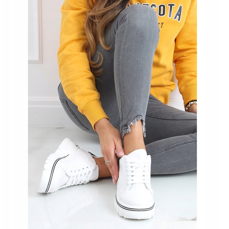 Adidași cu talpă înaltă alb NB382P Alb 2