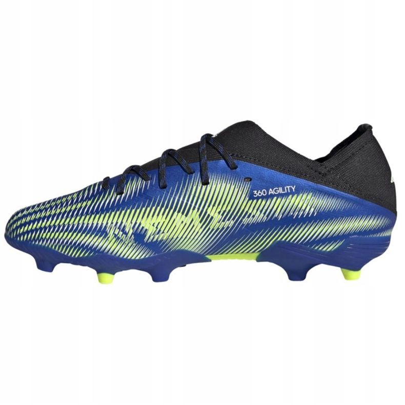 Ghete de fotbal Adidas Nemeziz.1 Fg Jr FY0816 alb, negru, albastru, galben albastru 1 Ghete de fotbal Adidas Nemeziz.1 Fg Jr FY0816 alb, negru, albastru, galben albastru 1