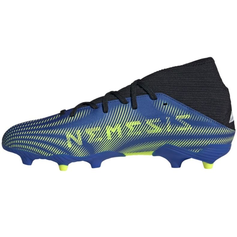 Ghete de fotbal Adidas Nemeziz.3 Fg M FW7349 alb, negru, albastru, galben albastru 1