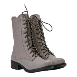 Cizme gri dantelate S10 1