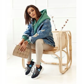 PS1 Șosete sport pentru femei Black Fashion Pioneer negru albastru 2