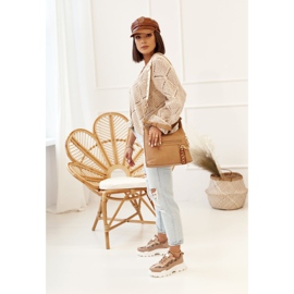 Adidași de damă pe o talpă masivă Khaki Daydreamer bej maro de aur 1