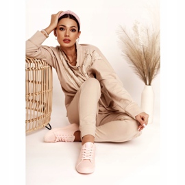 Adidași din piele pentru femei Big Star HH274141 Roz deschis 2