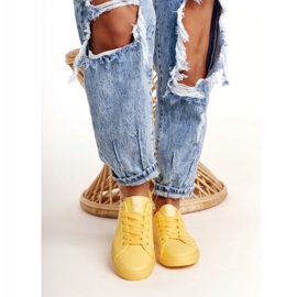 Adidași din piele pentru femei Big Star HH274142 Galben 1