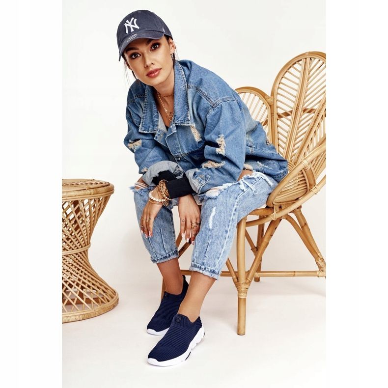 Încălțăminte sport de damă Slip-on Big Star DD274464 Blue Navy albastru 2