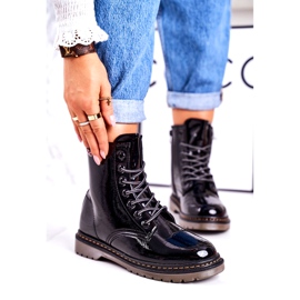 Cizme calde pentru femei Cizme lăcuite Black Thunder negru 1