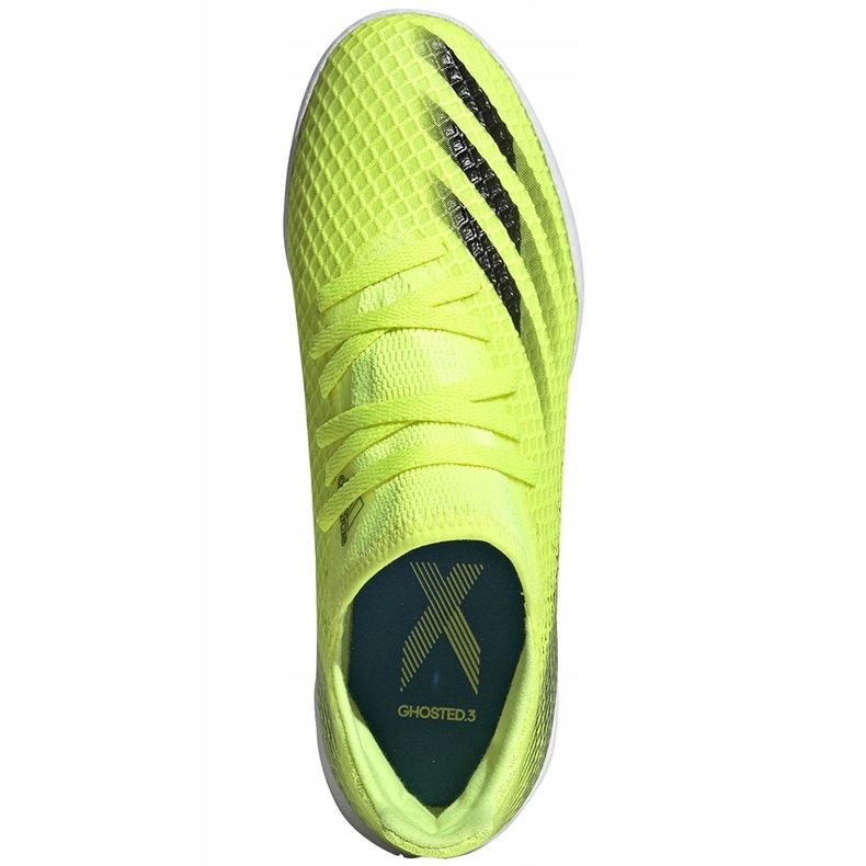 Cizme de fotbal Adidas X Ghosted.3 In Junior galben-negru-alb FW6924 verde 1