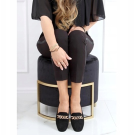 Mocasini negri cu lanț LL-237P Negru 1