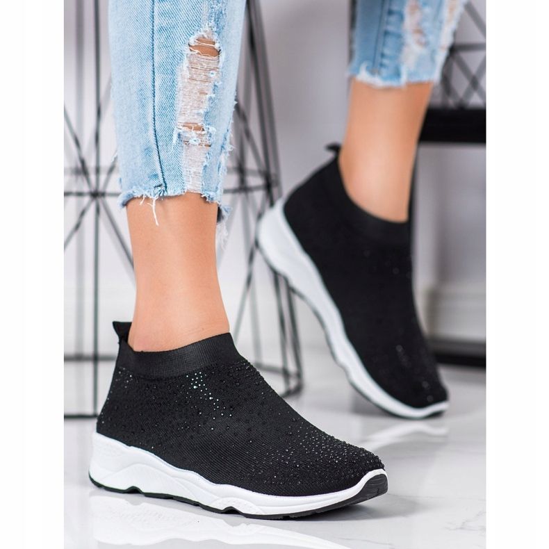 Goodin Pantofi sport cu cristale negru 1