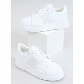 Adidași albi pe talpă înaltă LA133P Alb 4