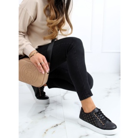 Adidași negri pentru femei cu știfturi LA124P Negru 2