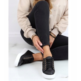 Adidași negri pentru femei cu știfturi LA124P Negru 1