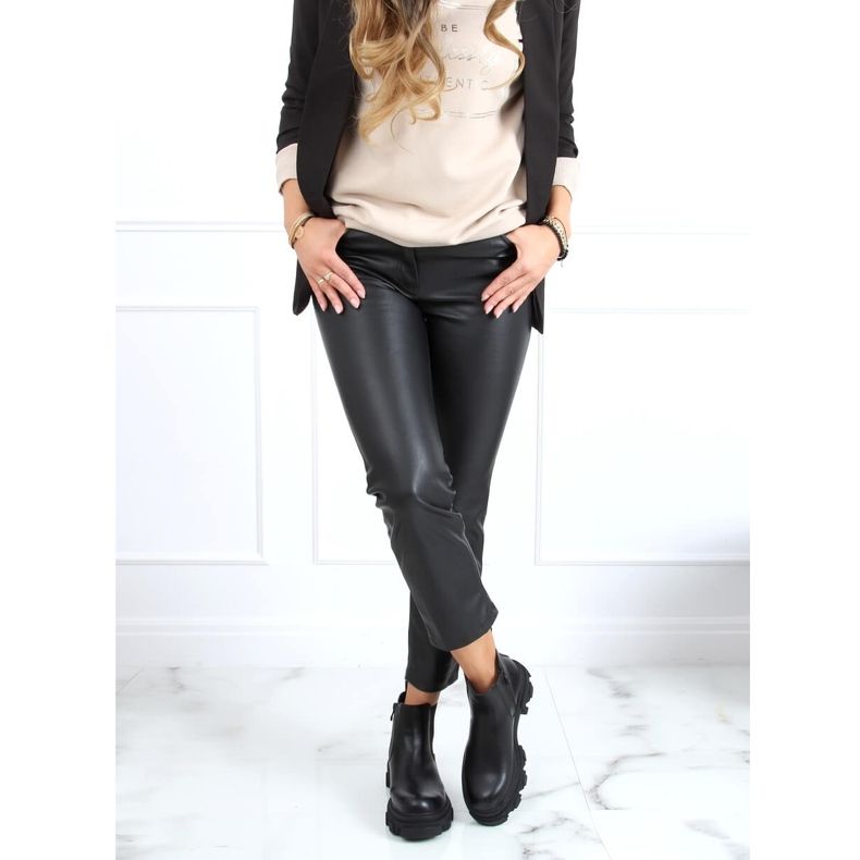 Ghete Chelsea negre cu talpă înaltă negru 888-52 Negru 1