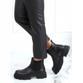 Ghete Chelsea negre cu talpă înaltă negru 888-52 Negru 2