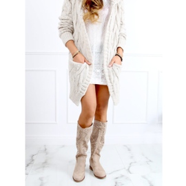 Cizme ajurate pană ascunsă bej ST-56P Bej 2