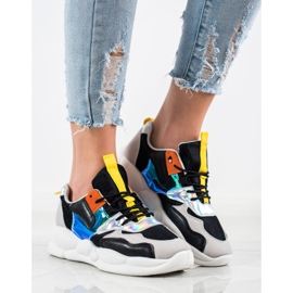 Bestelle Adidași pe platforma modei negru argint gri multicolor 3