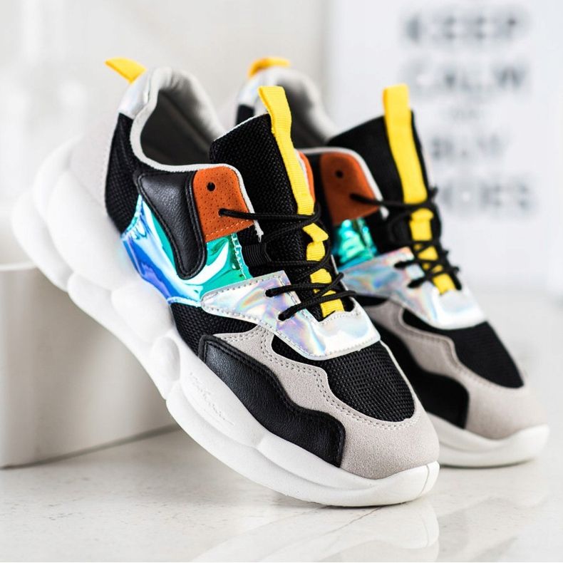 Bestelle Adidași pe platforma modei negru argint gri multicolor 1