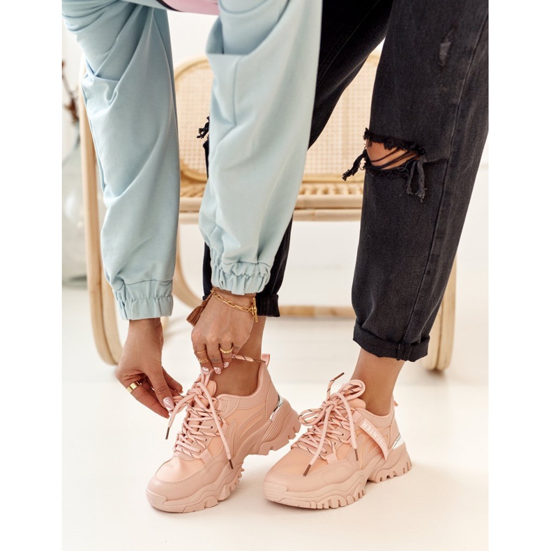 PS1 Adidași de damă pe o talpă masivă roz gros 1