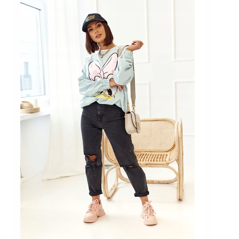 PS1 Adidași de damă pe o talpă masivă roz gros 2