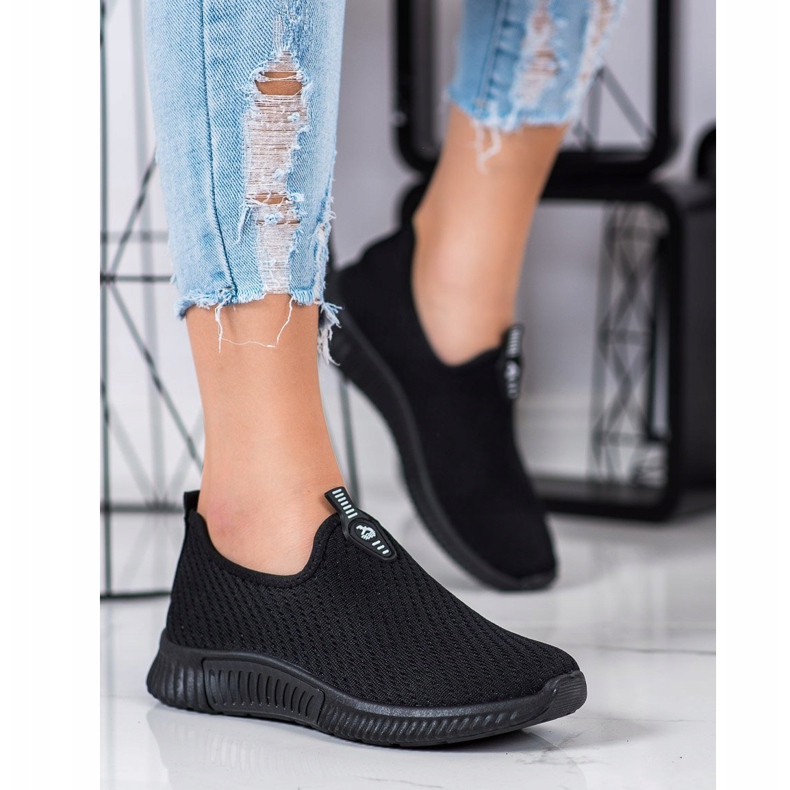 SHELOVET Adidași textile confortabili negru 1