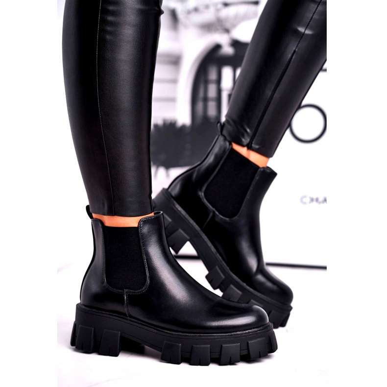 SEA Ghete de damă Cizme Jodhpur Morie Black negru 2