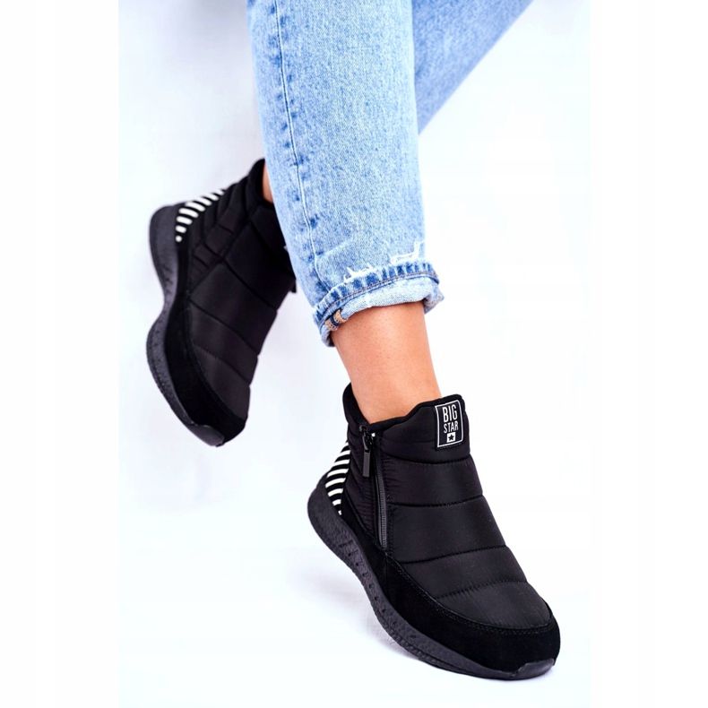 Cizme sport de damă Big Star Black GG274470 alb negru 3