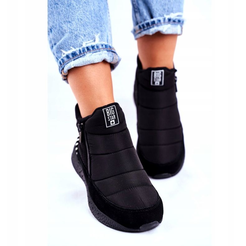 Cizme sport de damă Big Star Black GG274470 alb negru 2