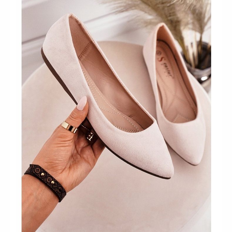 PS1 Balerină delicată în piele de piele spitz bej dermeno 2