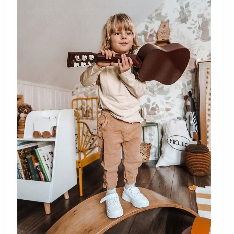 Apawwa Încălțăminte sport pentru copii cu velcro alb aerisit 2