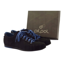 Pantofi sport bărbați negri Pilpol C191 negru albastru 4