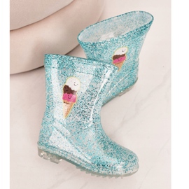 Wellies cu sclipici albastru pentru copii cu gheață argint 1