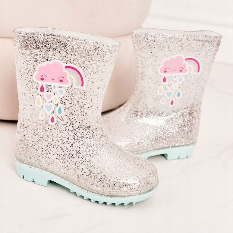 Brocartul copiilor galoșează cu un nor de argint bej 2