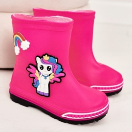 Galoșii pentru copii cu un ponei Fuchsia roz 1