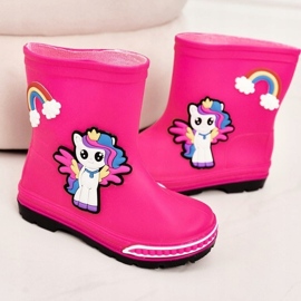 Galoșii pentru copii cu un ponei Fuchsia roz 2