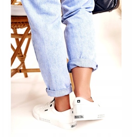 Adidași din piele pentru femei cu inscripția Big Star EE274316 Alb negru 3