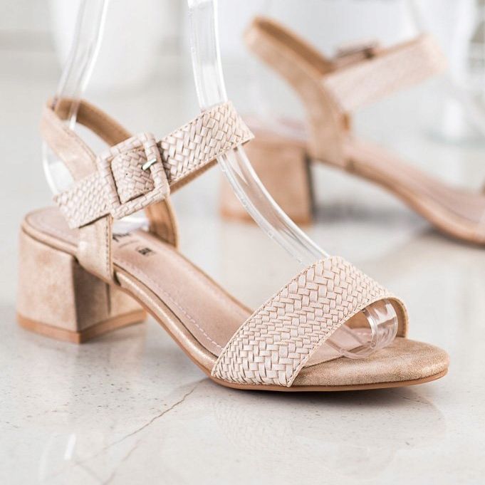 Kylie Sandale cu toc înalt împletit maro 1