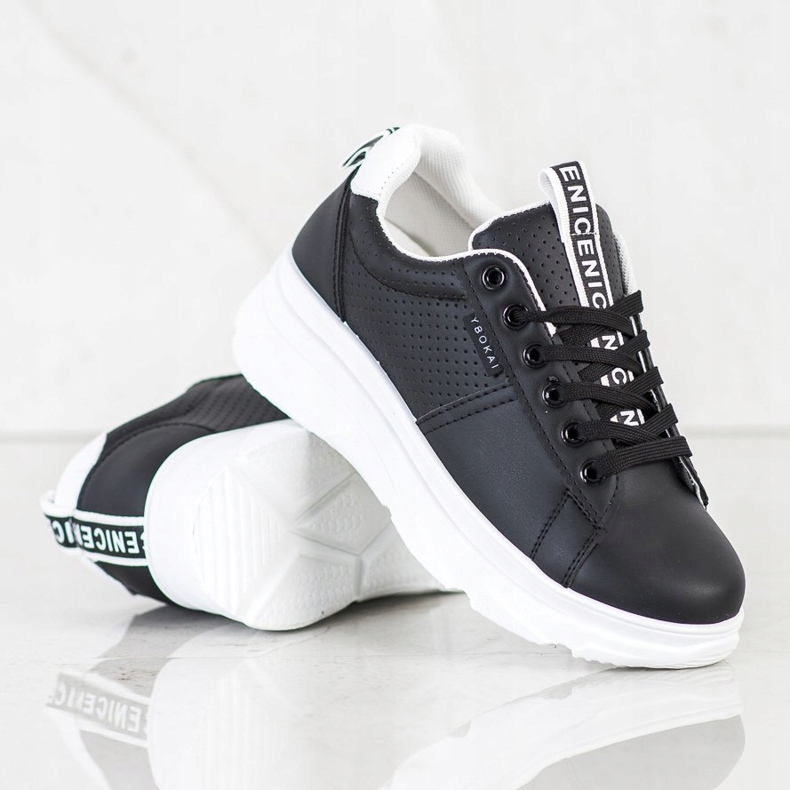 SHELOVET Adidași pe platforma albă Nice negru 1