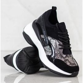 Bestelle Adidași la modă pe platformă bej negru 1