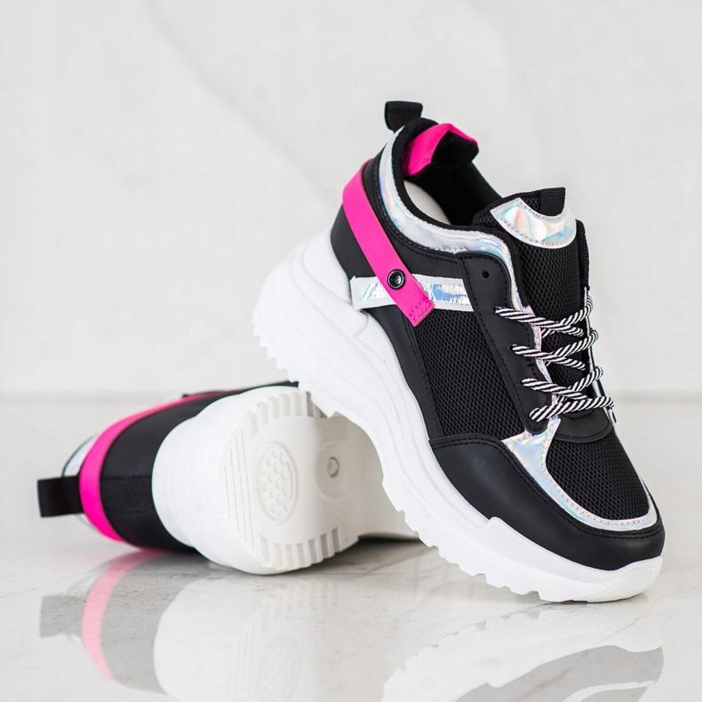 Marquiz Adidași cu pană negru roz 1