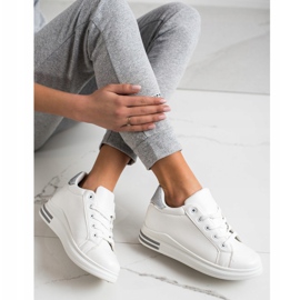 Diamantique Adidași cu pană cu sclipici alb argint 2