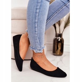 PS1 Balerină delicată în piele de piele neagră spitz neagră negru 1