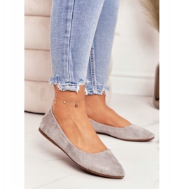 PS1 Balerini de damă din piele gri Dermeno 2 PS1 Balerini de damă din piele gri Dermeno 2